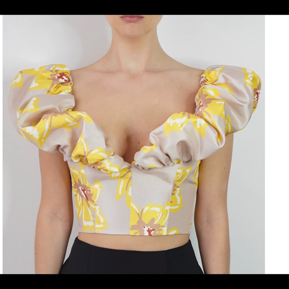 Boskempser Studio The Magnolia Top in bloom print - Picture 1 of 8